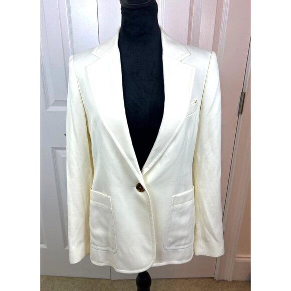 Reiss Women's Ember Cream Off White Tailored Single Breasted One Button Blazer 6 - Picture 10 of 16